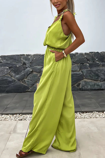 Sleeveless Pocket Bodysuit with Straps