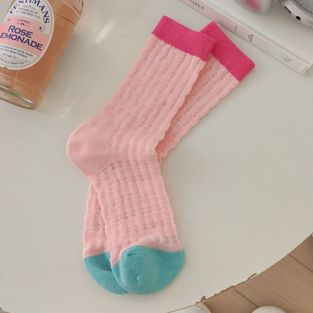 Rufia - Color-Blocked Breathable Mesh Socks