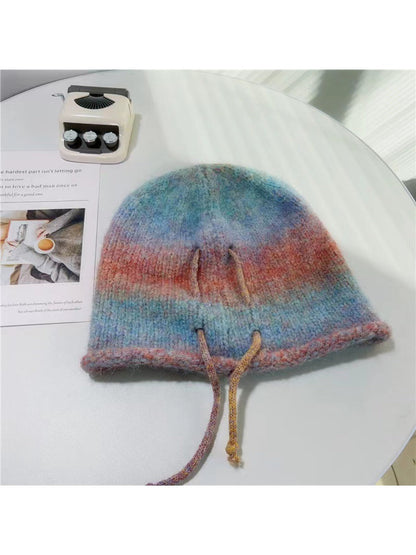 Haila - Gradient Color Adjustable Slouch Knitted Beanie