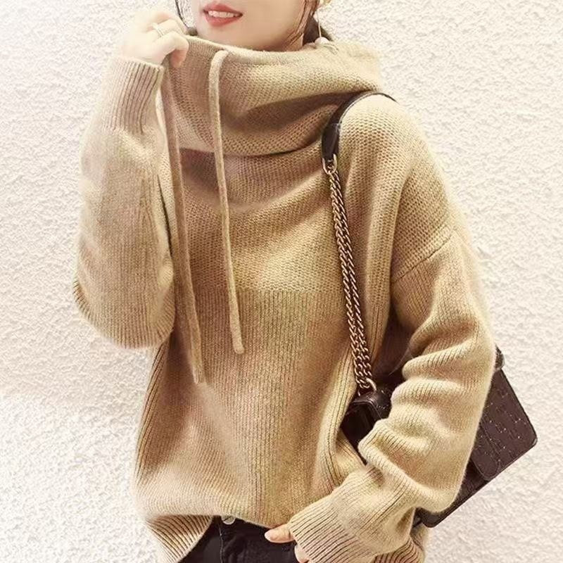 Solid Color Loose Thick Knit Sweater