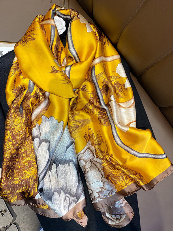 Flower Print Sun Protection Shawl&Scarf