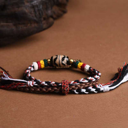 Tibetan Handwoven Bracelet Hand Rope Cultural And Fashionable Simple Buddha Bead Bracelet