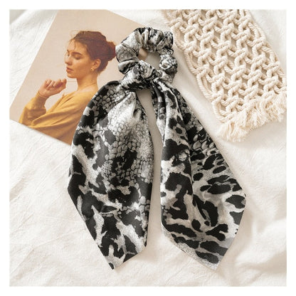 Snake Zebra Print Scarf Scrunchie