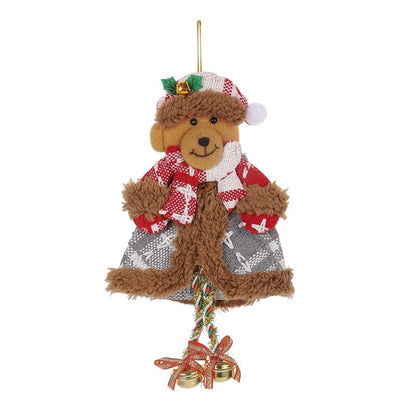 Elderly Snowman Reindeer Bell Pendant Ornament