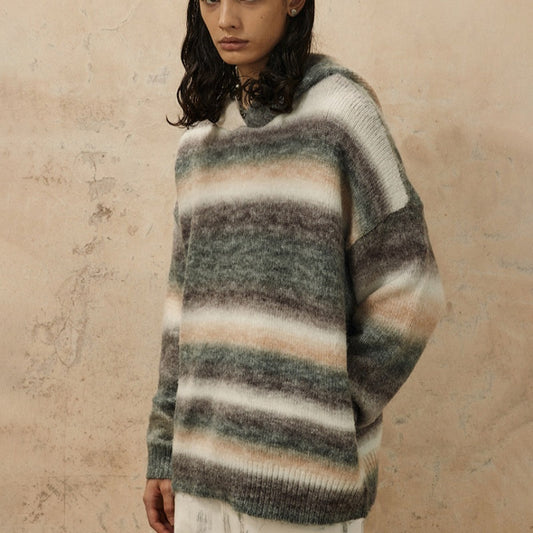 Hooded Stripes Sweater