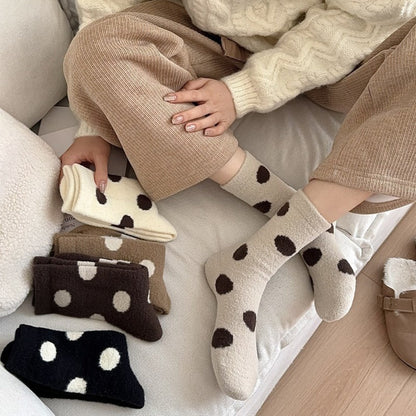 Rufia - Big Polka Dot Plush Warm Socks