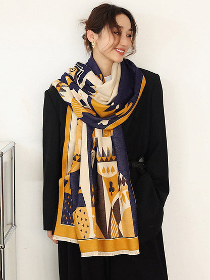 Winter Keep Warm Tasseled Imitated Cashmere Shawl&Scarf