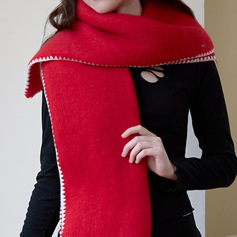 Soft Solid Color Thick Warm Scarf