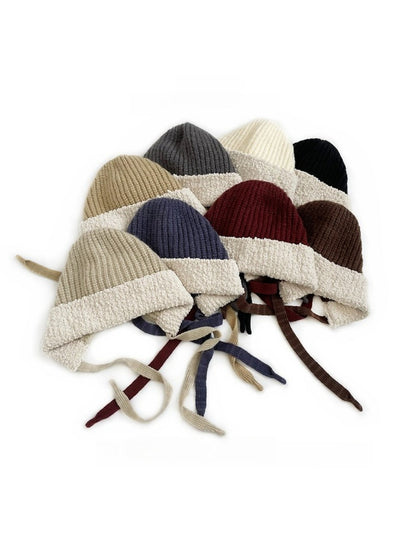 Haila - Knitted Beanie with Plush Trim &amp; Earflaps