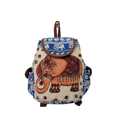 Cosbai - Vintage Elephant Embroidery Backpack - Practical &amp; Unique