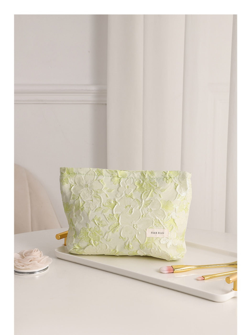 Cosbai - Coin Purse &amp; Cosmetic Bag with Floral Prints - 2 Sizes