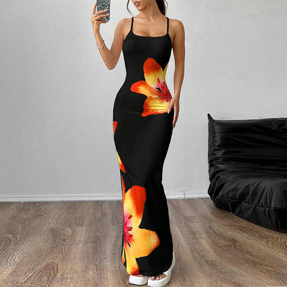Printed Fitted Midi Dress
