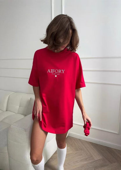 Oversized Cotton Tee With Graphic Print