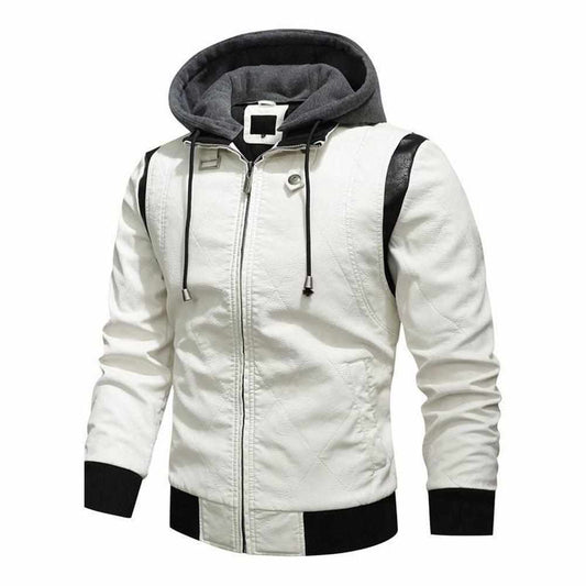 North Royal Hooded Leather Jacket
