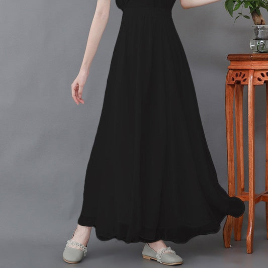 Baggy Wide Leg Chiffon Pants