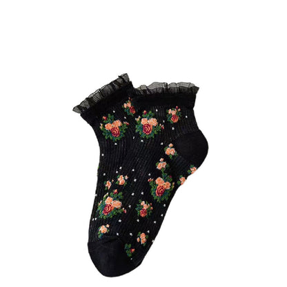 Rufia - Floral Lace Ankle Socks – 5 Colors