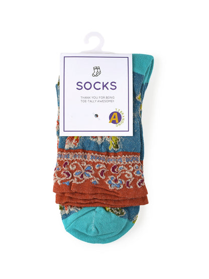 Rufia - Embossed Floral Pattern Women's Socks
