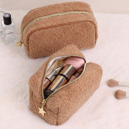 Fuzzy Plush Cute Mini Portable Makeup Bag