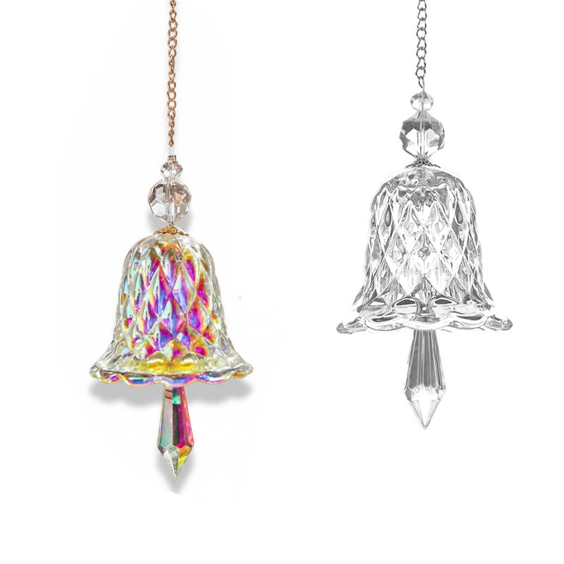 Rainbow Crystal Christmas Jingle Bell Hanging Suncatcher