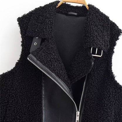 Faux Shearling Vest Street Fashion
