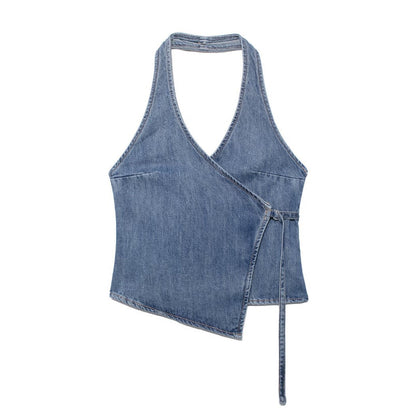 Vesty - Denim Halter Neck Top - Summer Chic