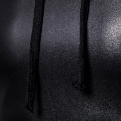 North Royal Leather Hooded Sweatshirt
