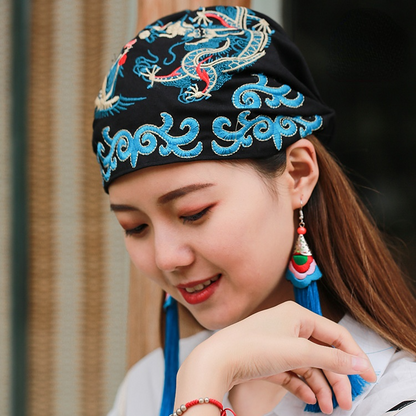 Tibetan Ethnic Embroidered Headscarf Hat Leisure Retro Embroidered Hat