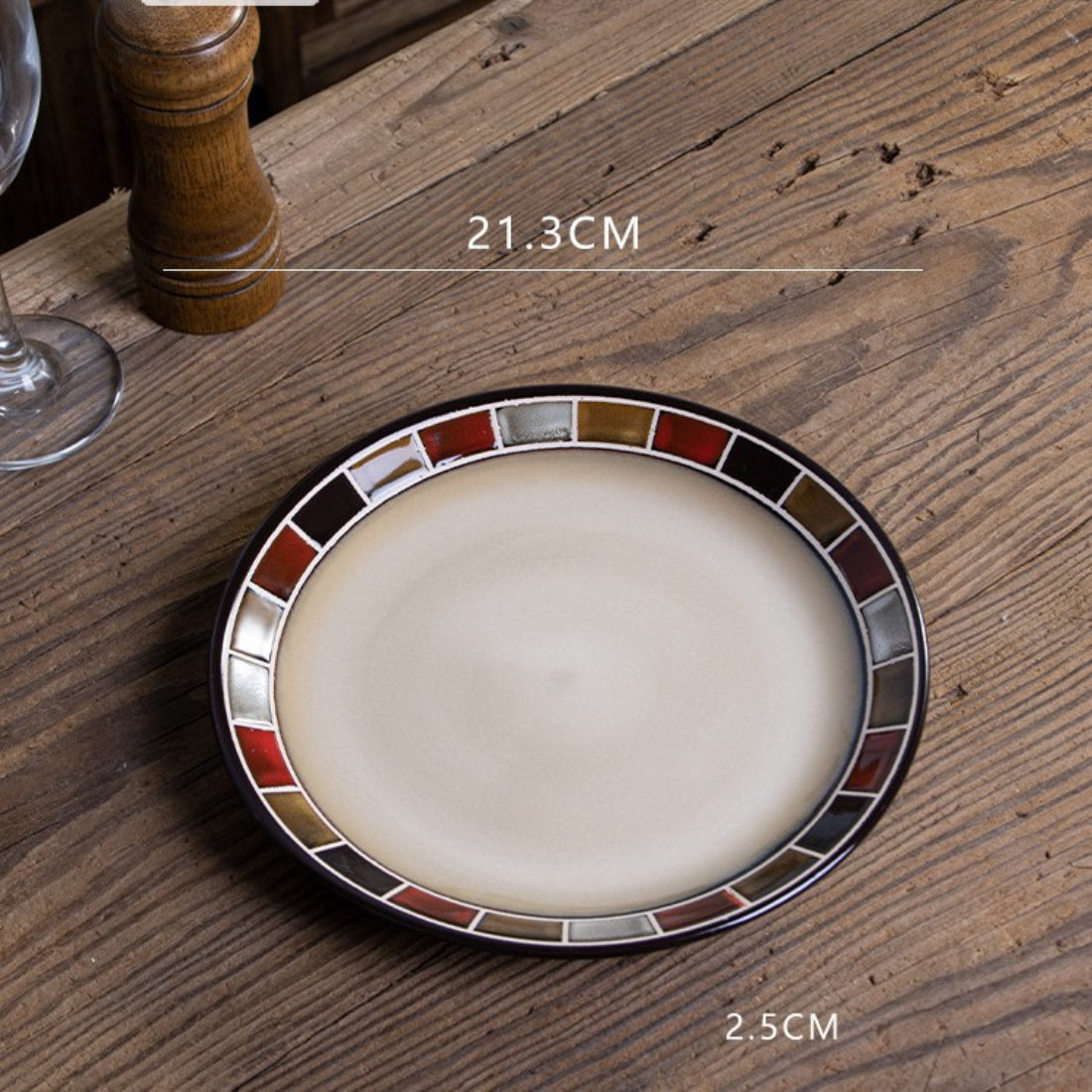 Ciro - Bohemian Style Ceramic Dinner Plate – 8 Inch