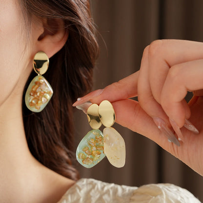 Earwish - Vintage French Style Resin Oval Earrings