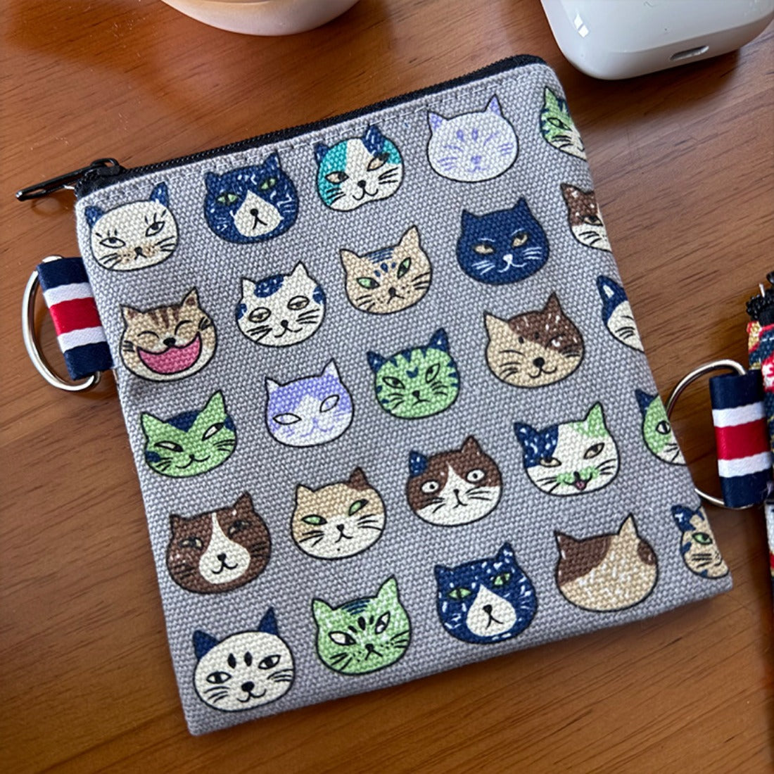 Cosbai - Canvas Cat Pattern Coin Purse
