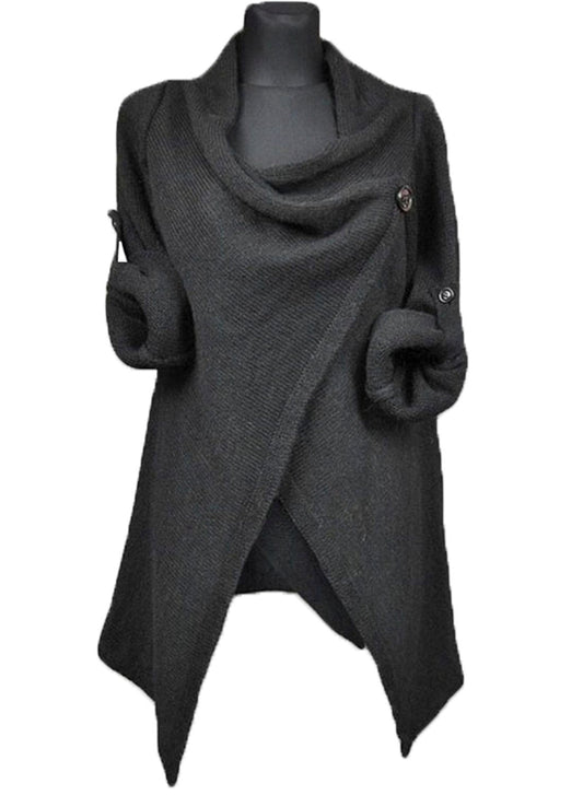 Women S Acrylic Soft Knit Long Sleeve One-Button Wrap Cardigan