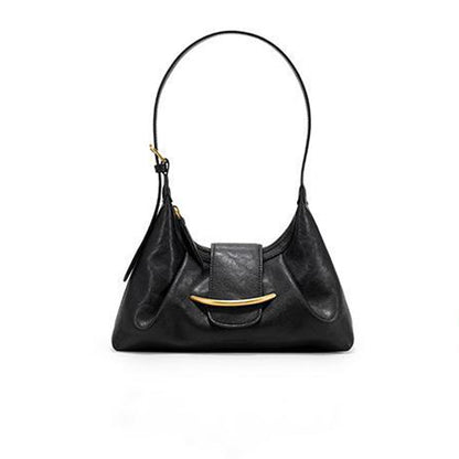 Trendy Crescent Solid Color Tote Shoulder Bag
