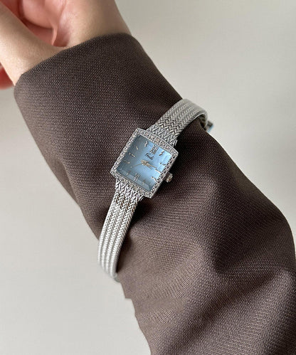 Chic Baby Blue Stainless Steel Waterproof Chain Watches