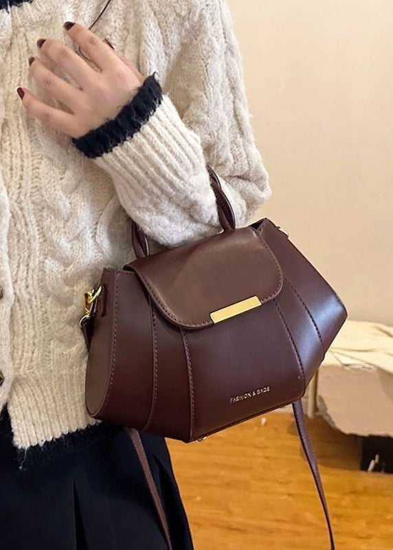 Mini Bag PU Leather Structured Mocha Style