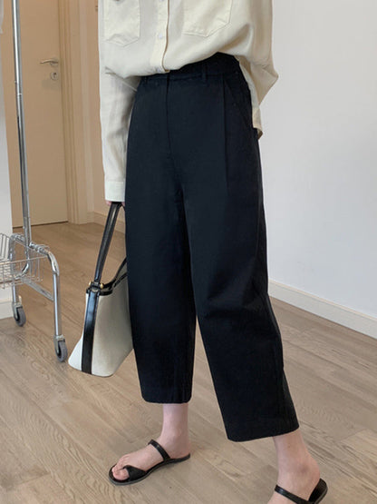 High Waisted Loose Solid Color Casual Pants Bottoms