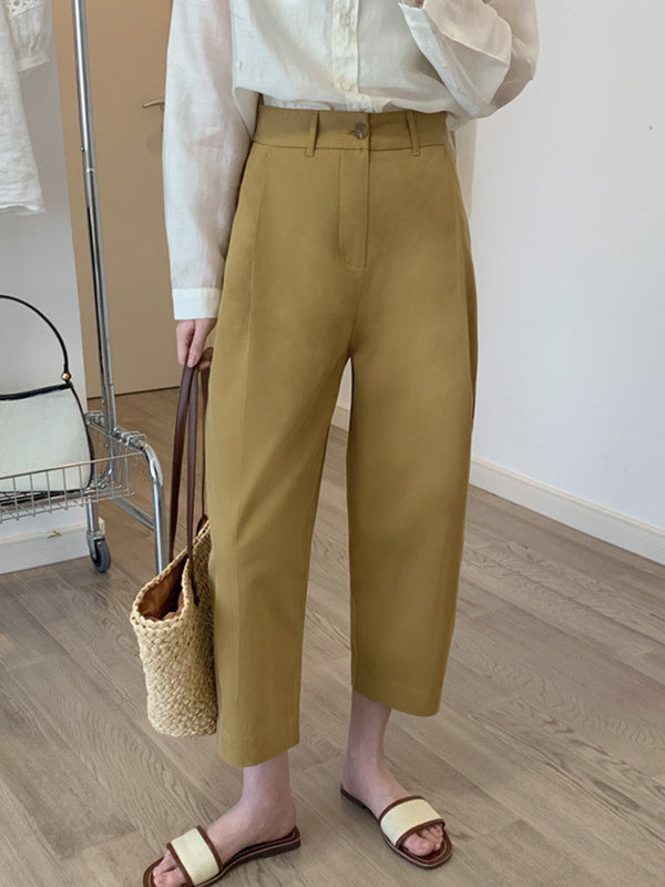 High Waisted Loose Solid Color Casual Pants Bottoms