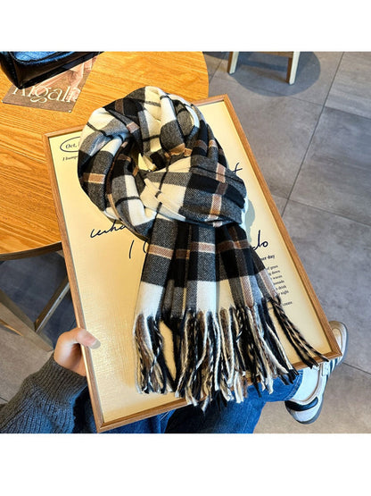 Scarvii - Chunky Plaid and Color-Blocking Winter Scarf for Women