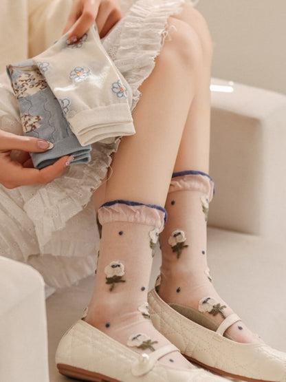 Rufia - Vintage Blue Crew Socks