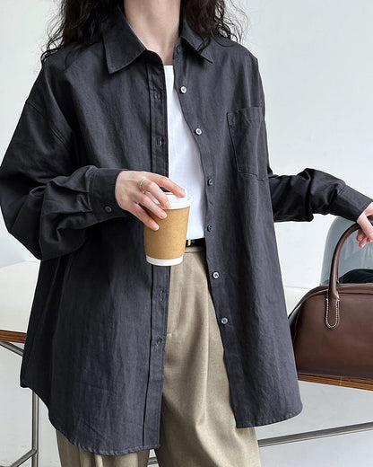 Long Sleeves Loose Blouses&Shirts Tops Outerwear Tops