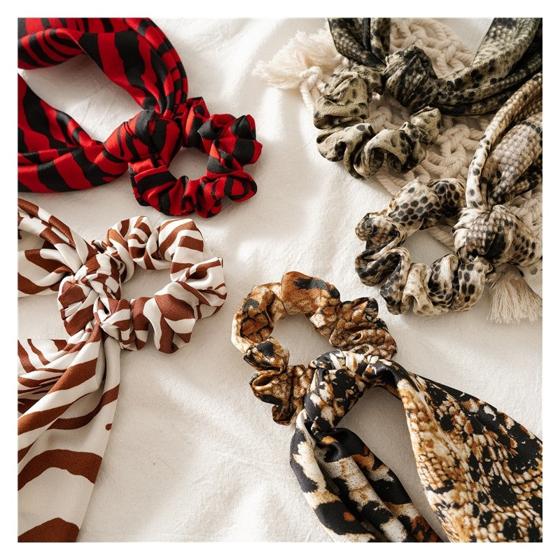 Snake Zebra Print Scarf Scrunchie