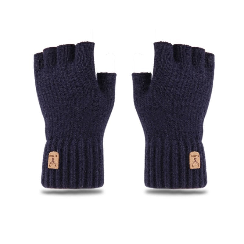 Men's Half Finger Knitted Gloves