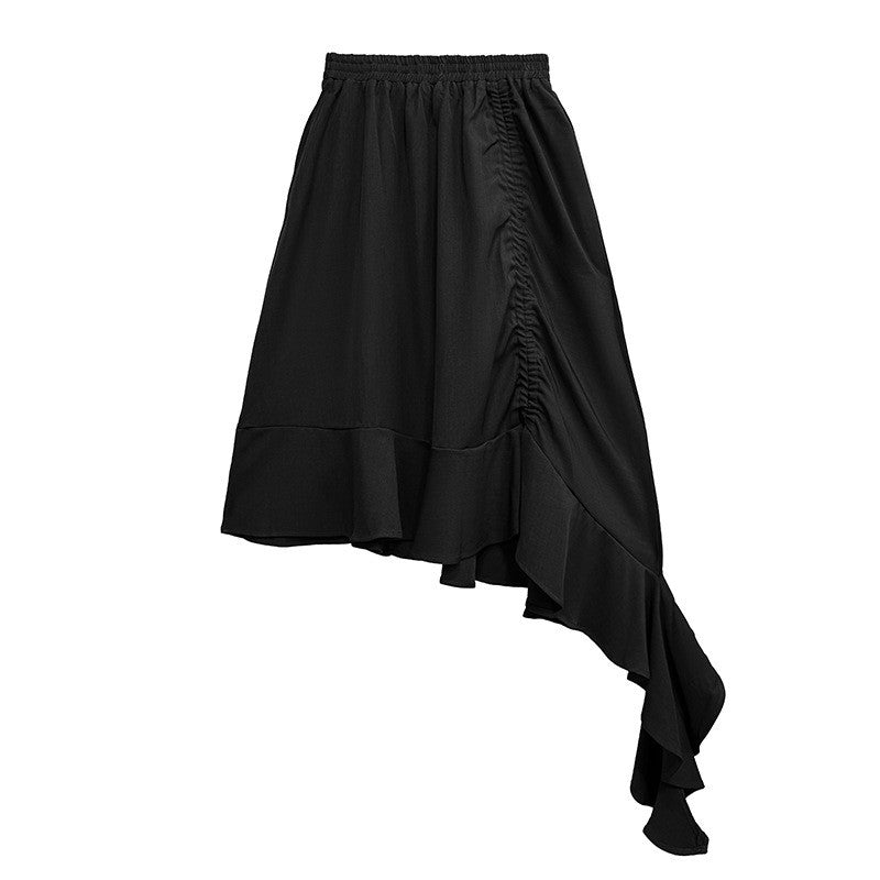 Asymmetrical High-Waisted Midi Skirt