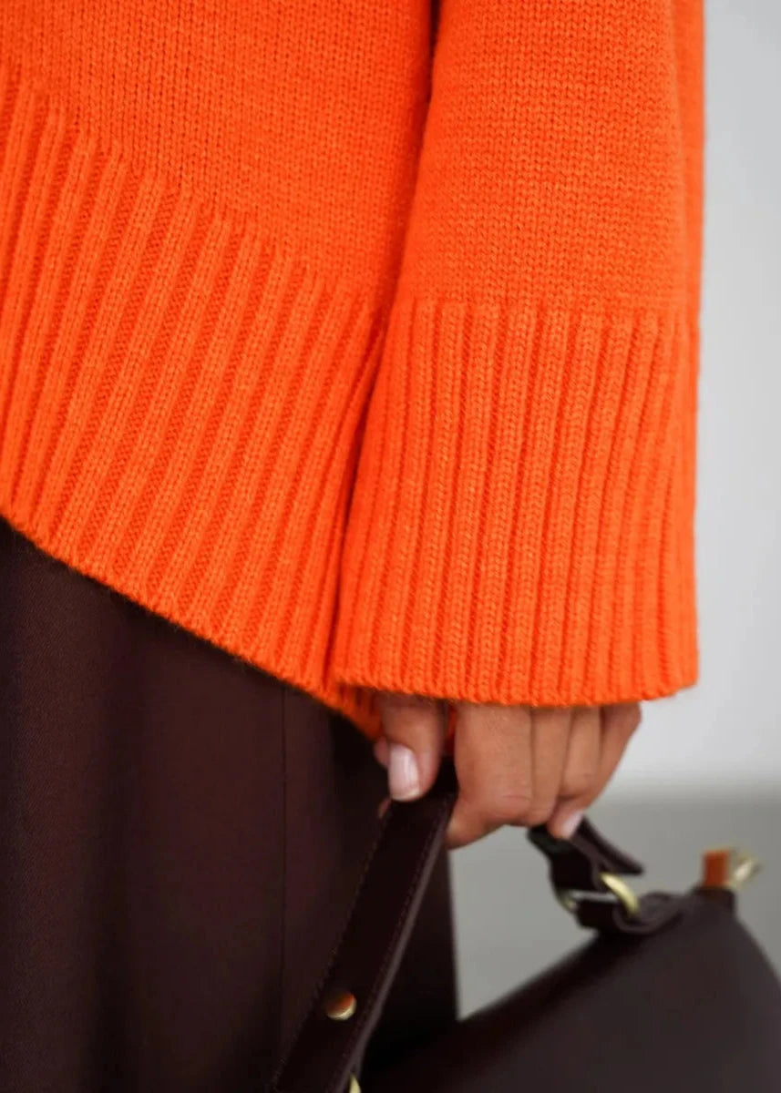 Oversized Knit Sweater Soft Fabric Turtleneck
