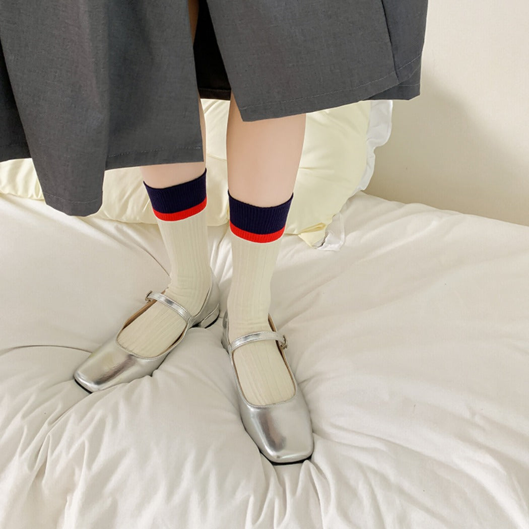 Rufia - Color-Block Textured Socks - Stylish &amp; Soft