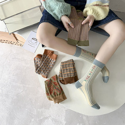 Rufia - Vintage Pattern Women's Socks for Fall &amp; Winter