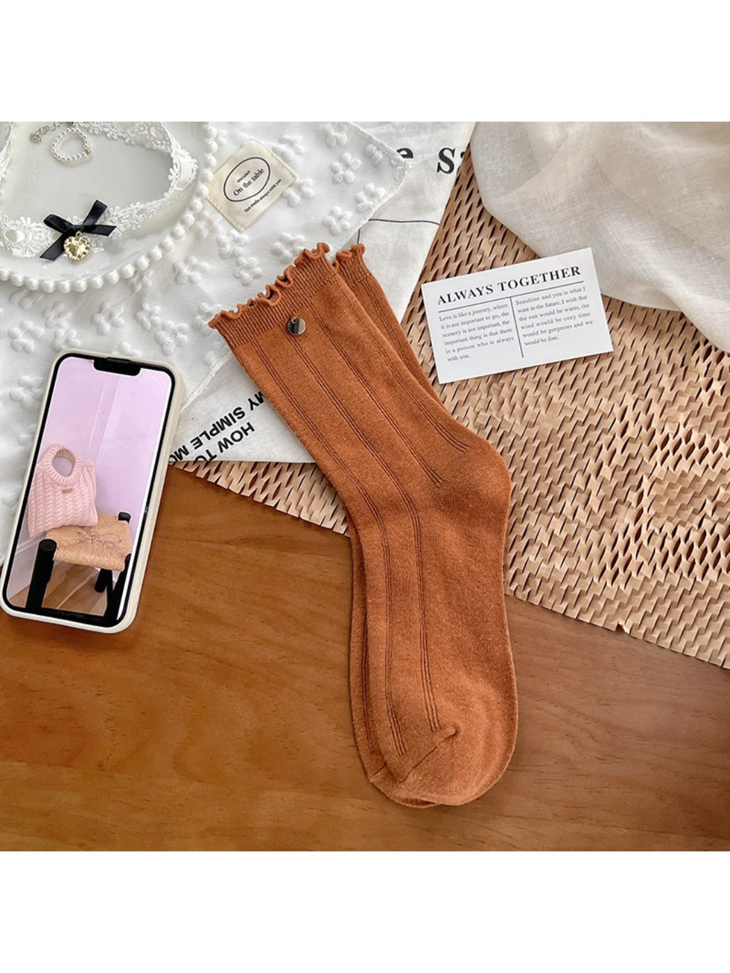Rufia - Disc Decor Women's Mid-Calf Capsule Socks