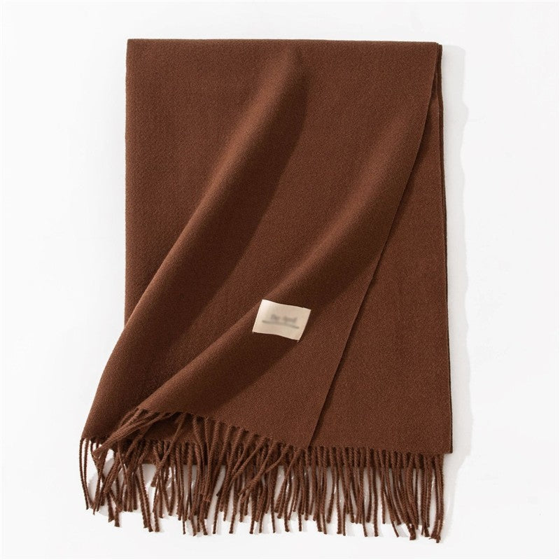 Solid Color Winter Warm Imitation Cashmere Shawl Scarves