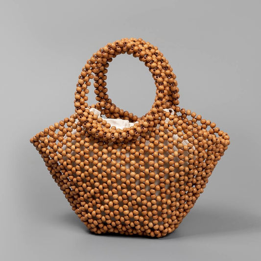 Casual Handmade Beach Hollow Out Bead Bag