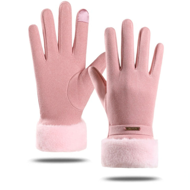 Winter Soft Windproof Thick Fleece Thermal Gloves