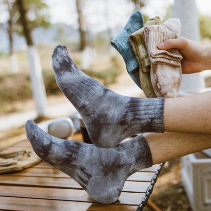 Rufia - Unisex Tie-Dye Mid-Calf Socks - Trendy &amp; Comfort